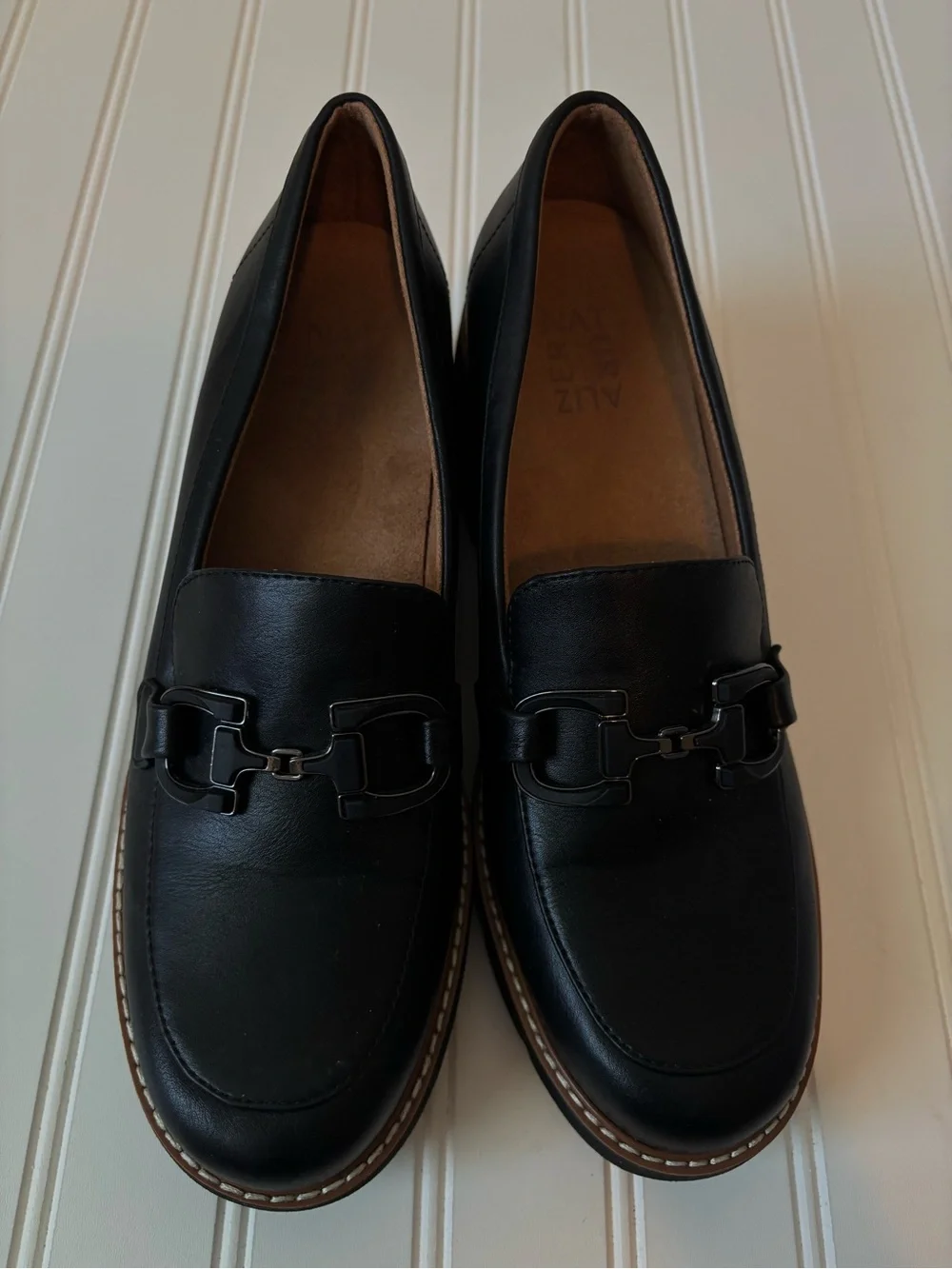 Naturalizer | Women's Corrine Platform Loafer Black Faux Leather Size 9.5 Office